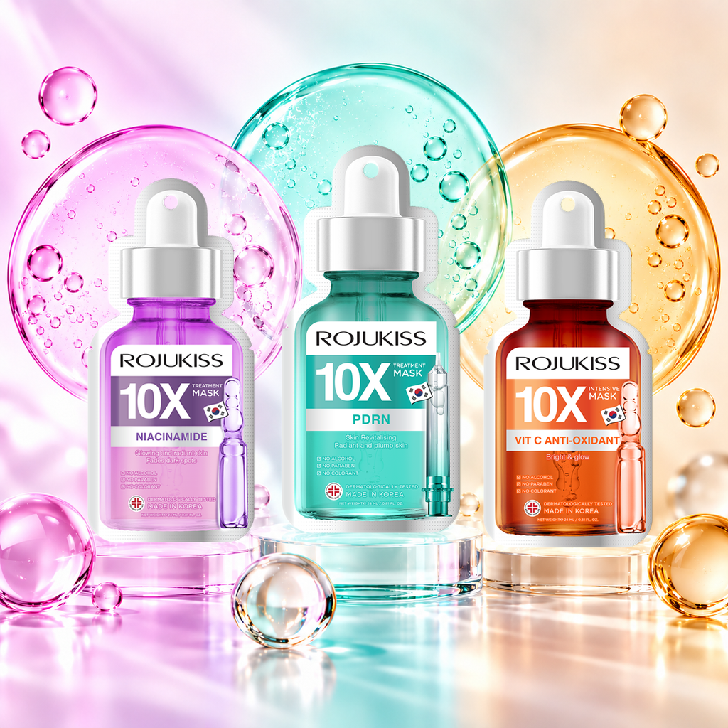 ROJUKISS 10X Discovery Mask Set – 3 Gesichtsmasken zum Kennenlernen | PDRN, Niacinamide & Vitamin C