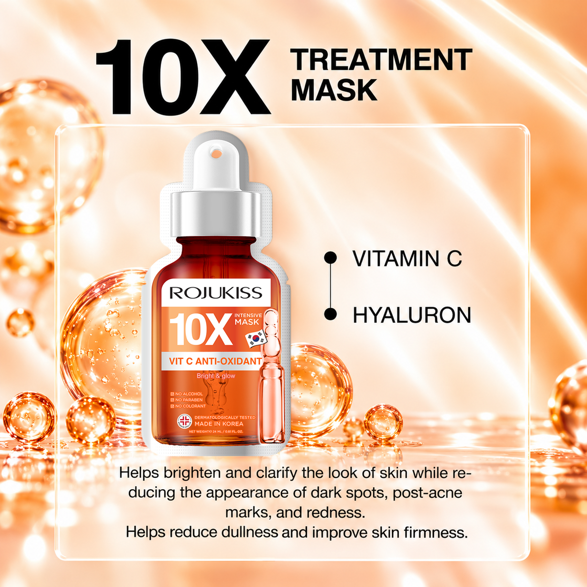 ROJUKISS 10X Discovery Mask Set – 3 Gesichtsmasken zum Kennenlernen | PDRN, Niacinamide & Vitamin C